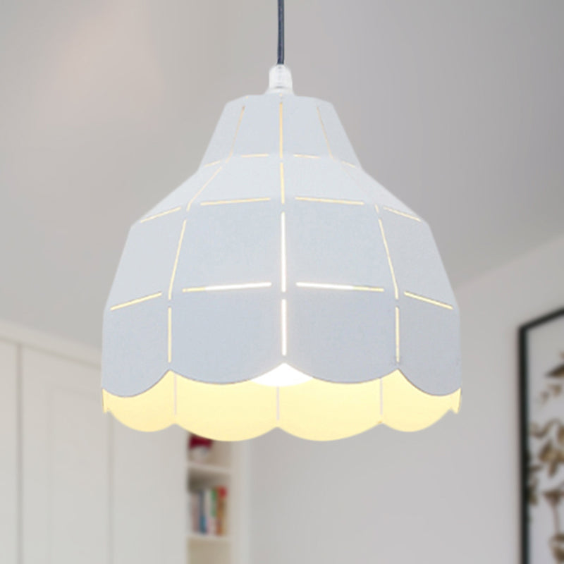 Modern Nordic Metal Pendant Light - Black/Gray/White/Yellow/Blue Folded Design 1 Dining Room