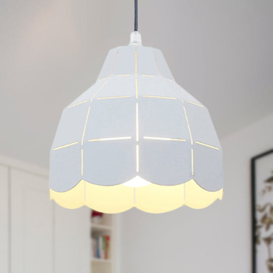 Modern Nordic Metal Pendant Light - Black/Gray/White/Yellow/Blue Folded Design 1 Dining Room