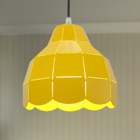 Modern Nordic Metal Pendant Light - Black/Gray/White/Yellow/Blue Folded Design 1 Dining Room
