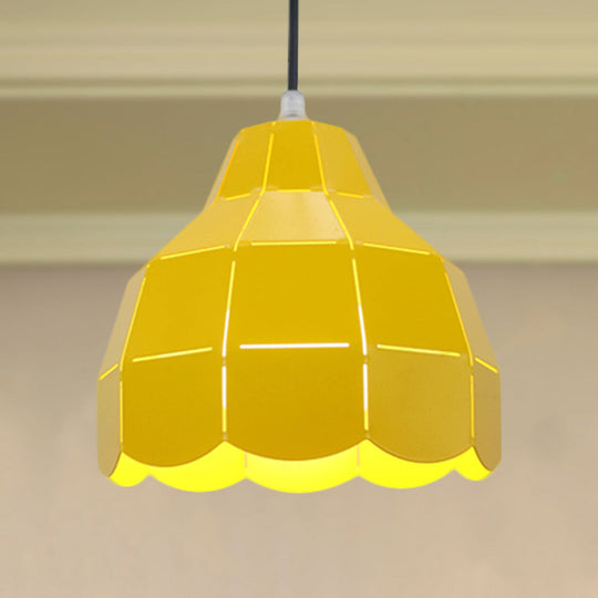 Modern Nordic Metal Pendant Light - Black/Gray/White/Yellow/Blue Folded Design 1 Dining Room