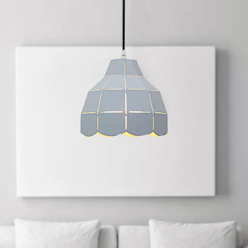 Modern Nordic Metal Pendant Light - Black/Gray/White/Yellow/Blue Folded Design 1 Dining Room