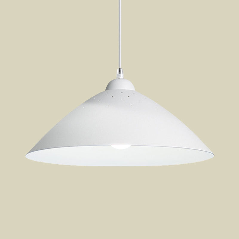 Metallic Conic Pendant Light With Scattered Hole Design - Industrial Style For Balcony Or Ceiling