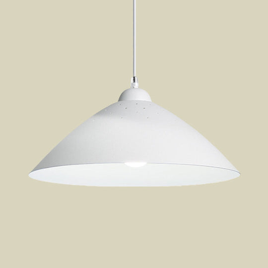 Metallic Conic Pendant Light With Scattered Hole Design - Industrial Style For Balcony Or Ceiling