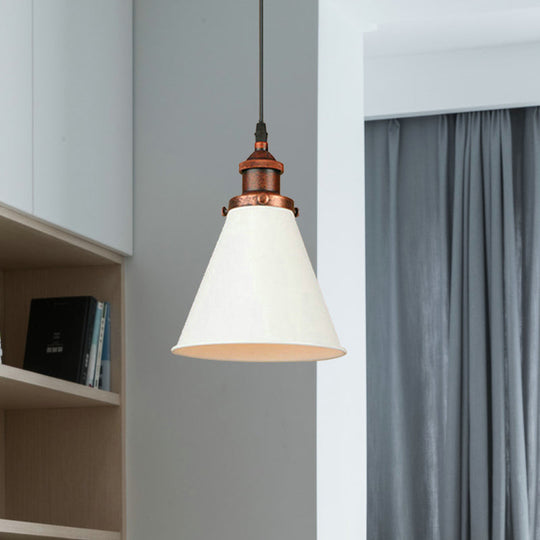 Retro Style Metal Pendant Light With Black/Chrome/Rust Finish - Ideal For Kitchen 1 Bulb Hanging