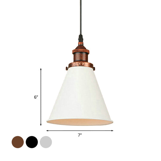 Retro Metal Ceiling Pendant Light With Black/Chrome/Rust Finish - Perfect For Kitchen