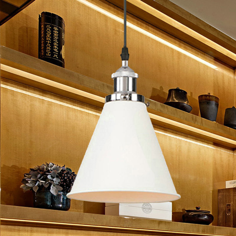 Retro Metal Ceiling Pendant Light With Black/Chrome/Rust Finish - Perfect For Kitchen Chrome