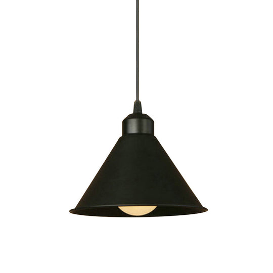 Modern Adjustable Cone Pendant Lamp - Stylish Black/White Metal Ceiling Hanging Light With 1 And