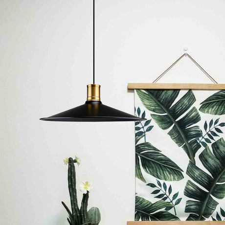 Vintage Industrial 1-Light Pendant With Metallic Black Finish For Bedroom - 8.5/10.5 Width / 10.5