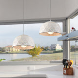 Modern Nordic Dome Ceiling Light In Black/White For Coffee Shop - 12/14 W 1-Light