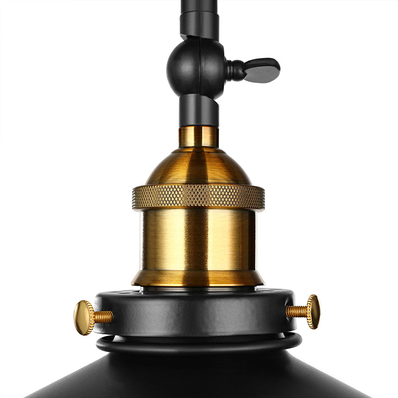 Black Metal Vintage Island Ceiling Light Fixture With Cone Shades - 3 Heads Stylish For Living Room