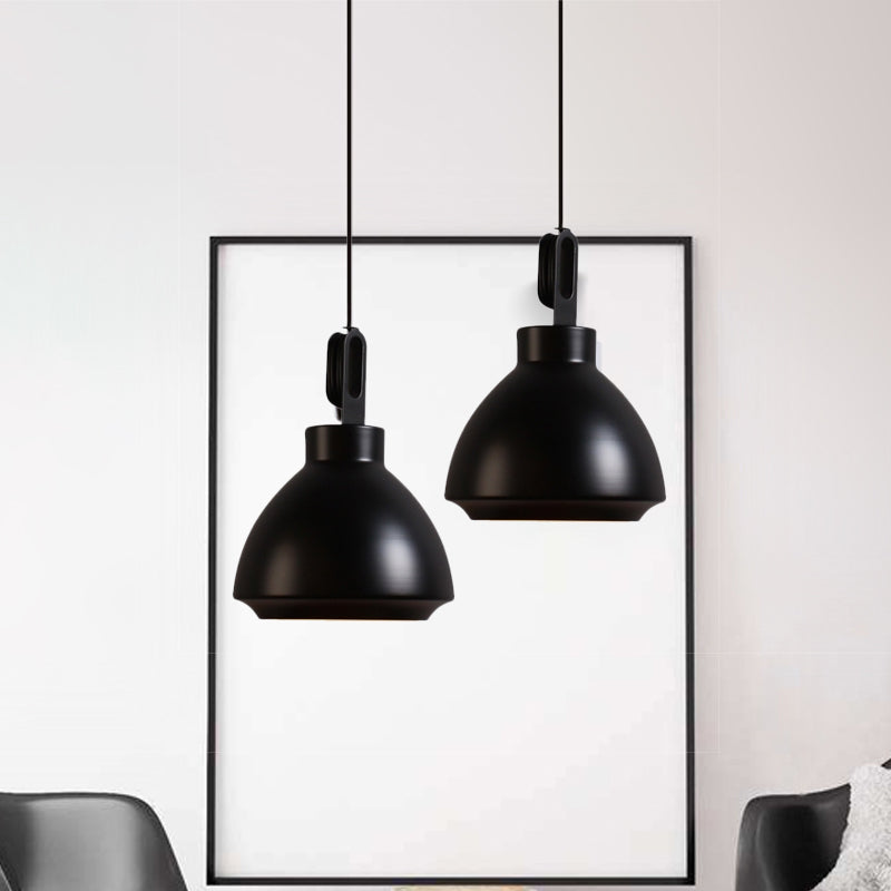 Nordic-Style Ceiling Hanging Lamp: 1-Head Pendant Light In Black/Grey Black