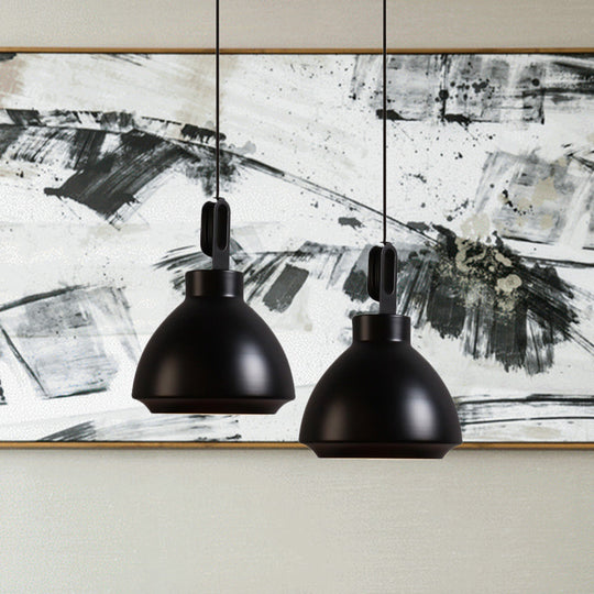 Nordic-Style Ceiling Hanging Lamp: 1-Head Pendant Light In Black/Grey