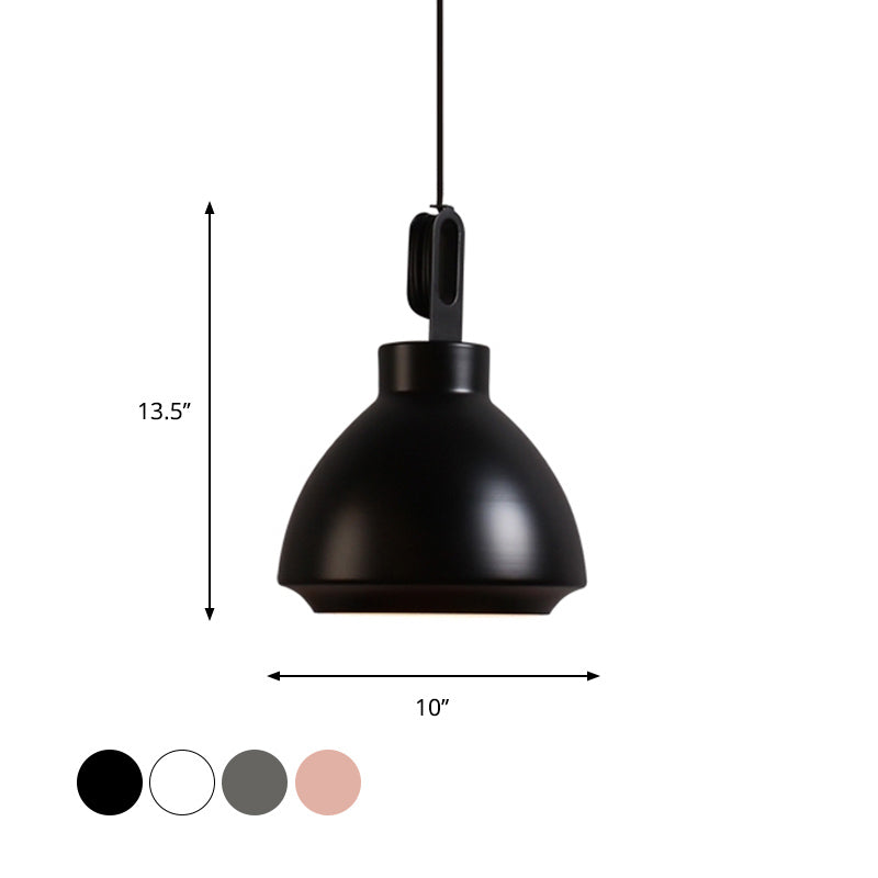 Nordic Style Metal Ceiling Pendant Light With Dome Shade For Living Room - Black/Grey