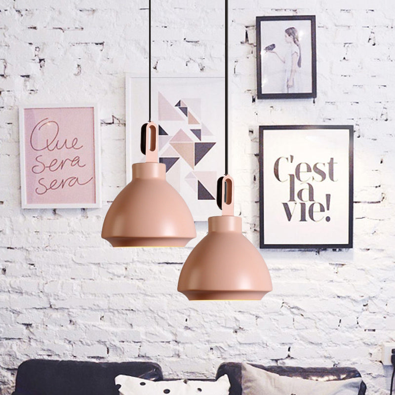 Nordic Style Metal Ceiling Pendant Light With Dome Shade For Living Room - Black/Grey