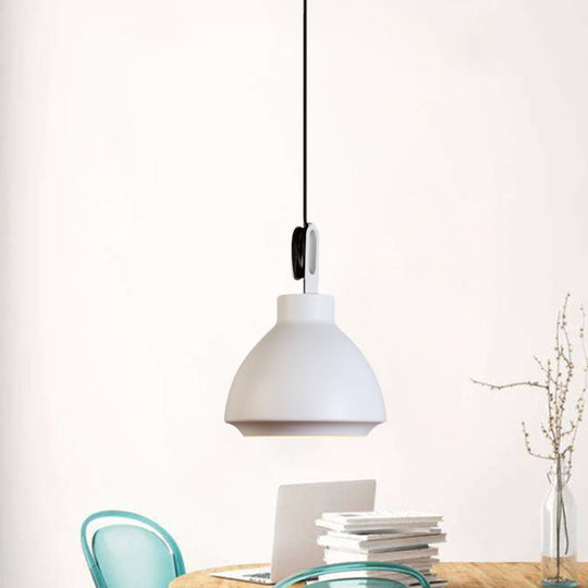 Nordic-Style Ceiling Hanging Lamp: 1-Head Pendant Light In Black/Grey White