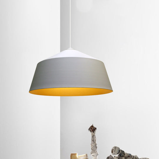 Retro Tapered Shade Pendant Light Metallic Hanging Ceiling (6’/10.5’/12.5’ Width) - Black/White