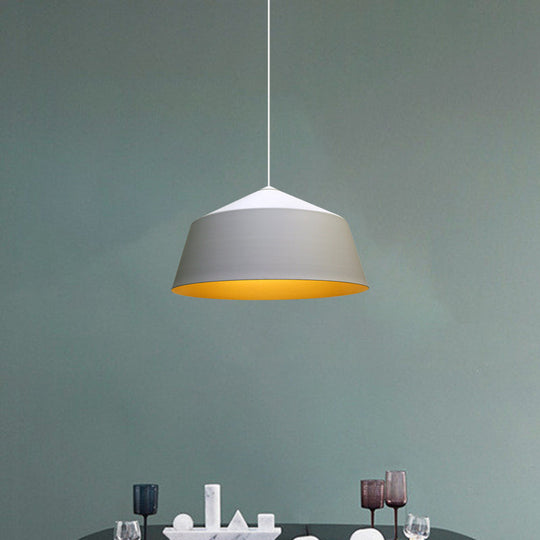 Retro Tapered Shade Pendant Lighting - 6/10.5/12.5 Width Metallic Hanging Ceiling Light: Black/White