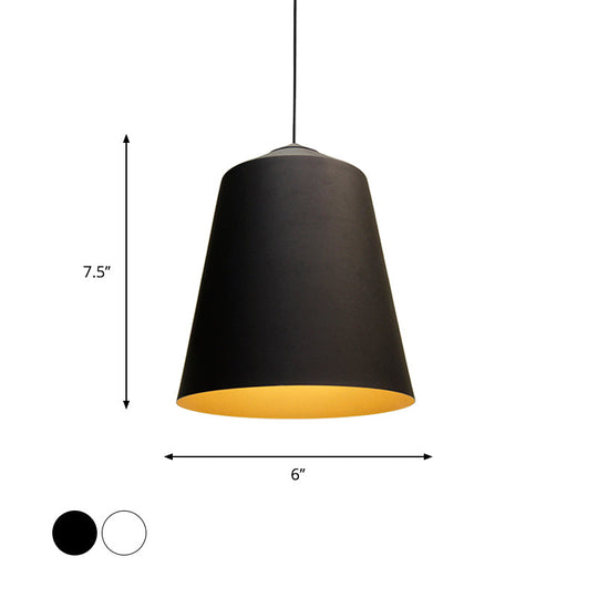 Retro Tapered Shade Pendant Light Metallic Hanging Ceiling (6’/10.5’/12.5’ Width) - Black/White