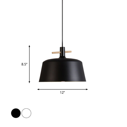 Contemporary Metal Pendant Lamp With Shade - Stylish Dining Room Hanging Light Fixture In