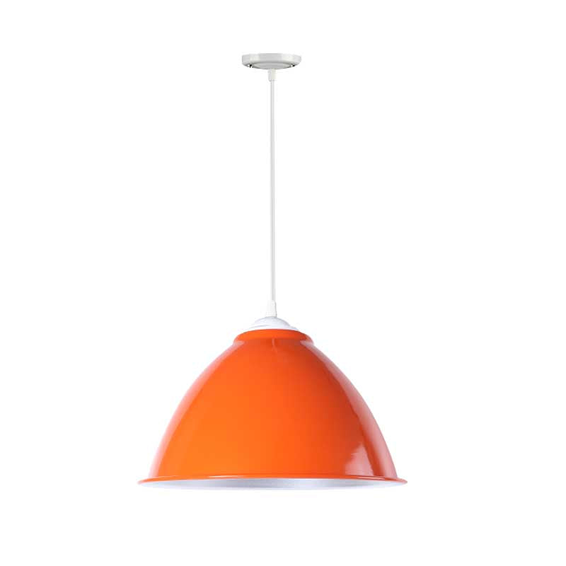 Metallic Industrial Hanging Ceiling Light With Adjustable Cord - 1 Head Pendant Lamp