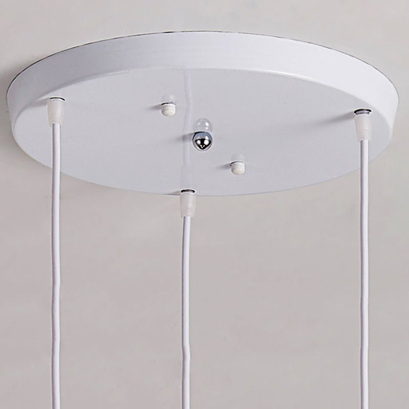 Modern White Geometric Metal Pendant Light - 3-Light Indoor Hanging Ceiling Fixture With