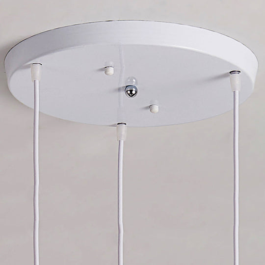 Modern White Geometric Metal Pendant Light - 3-Light Indoor Hanging Ceiling Fixture With