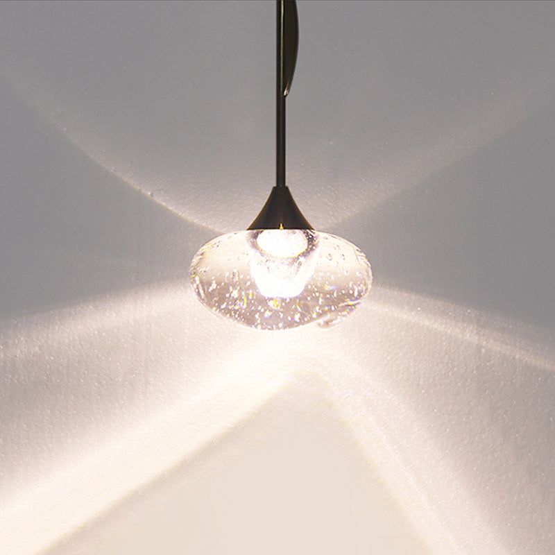 Contemporary Crystal Mini Pendant Light With Clear Ball Design - Bedroom Down Lighting Ornament