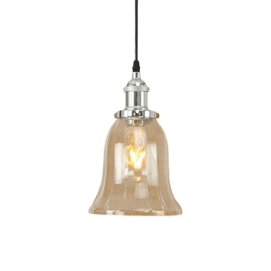 Industrial Clear Glass Bell Pendant Light With Bronze/Antique Brass/Copper Finish - Indoor Hanging