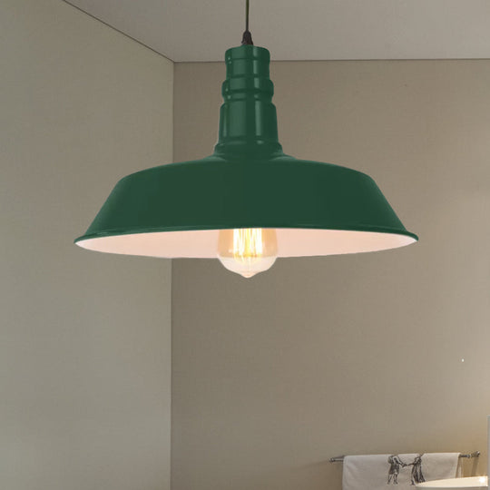 Retro Metal Barn Shade Hanging Lamp - Pink/Yellow 10/14/18 Diameter