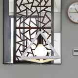 Retro Stylish Metal Hanging Lamp With Colorful Triangle Cage Shade Pendant Lighting For Living Room