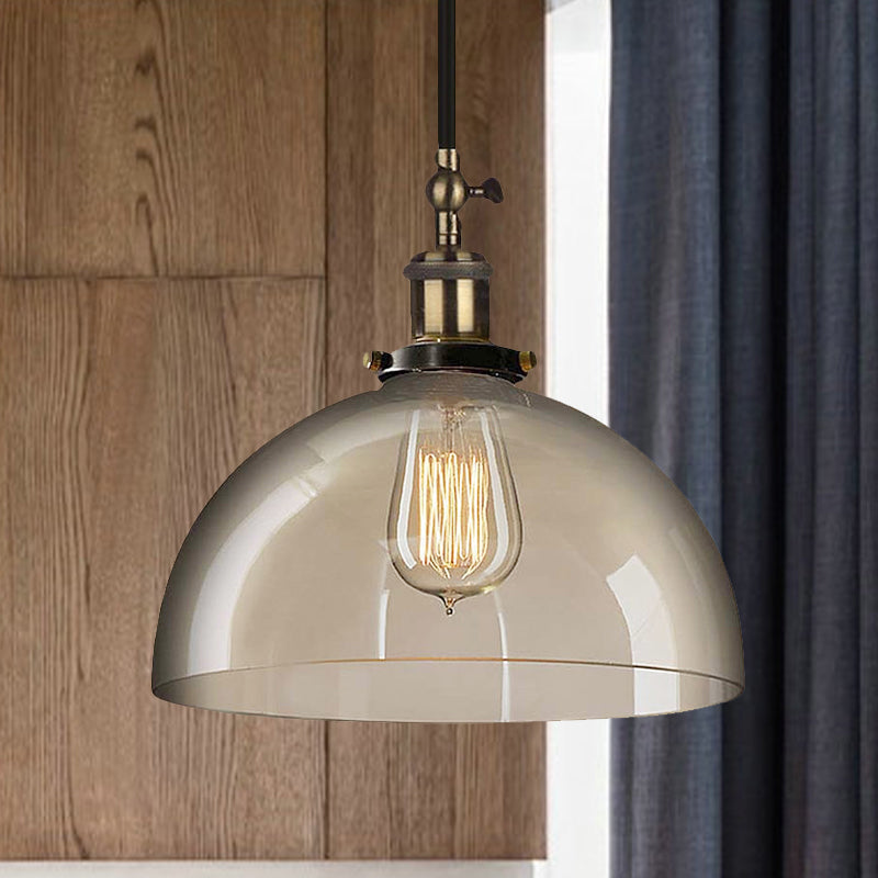 Brass Dome Pendant Ceiling Light With Clear Glass And 1 - Perfect For Dining Room