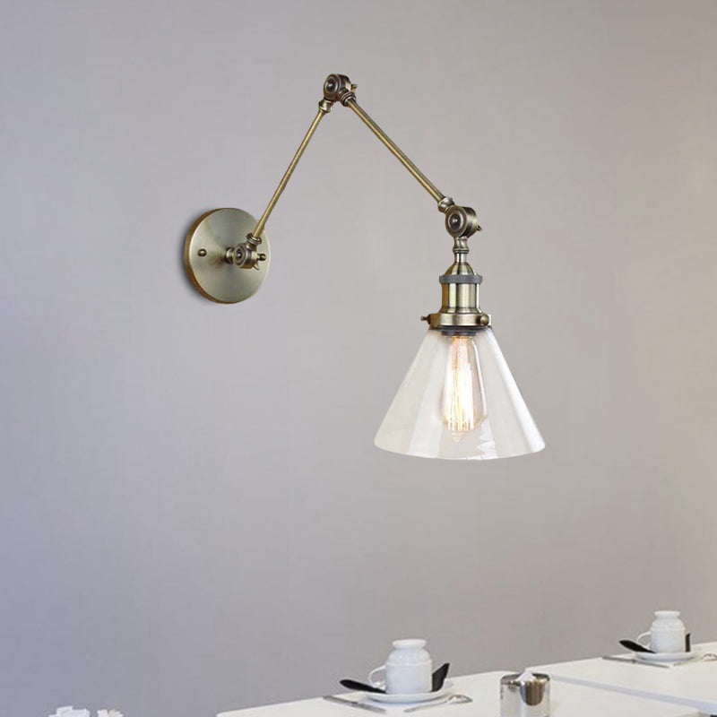 Vintage Style Wall Sconce With Clear Glass And Satin Brass Chrome Or Antique Finish - Perfect For