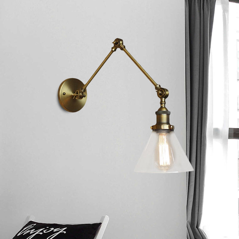 Vintage Style Wall Sconce With Clear Glass And Satin Brass Chrome Or Antique Finish - Perfect For