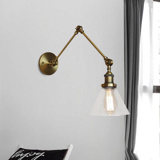 Vintage Style Wall Sconce With Clear Glass And Satin Brass Chrome Or Antique Finish - Perfect For