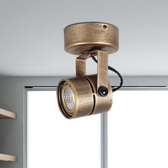 Antique Style Brass Ceiling Light Fixture - Metal Led Bedroom Semi-Flush Mount Adjustable 3’/5’