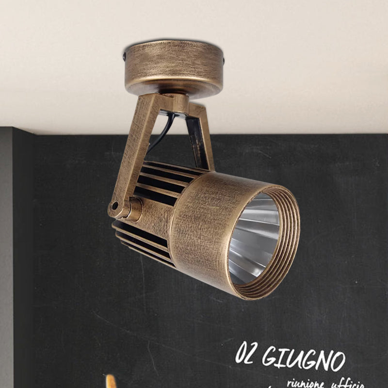 Antique Style Brass Ceiling Light Fixture - Metal Led Bedroom Semi-Flush Mount Adjustable 3’/5’