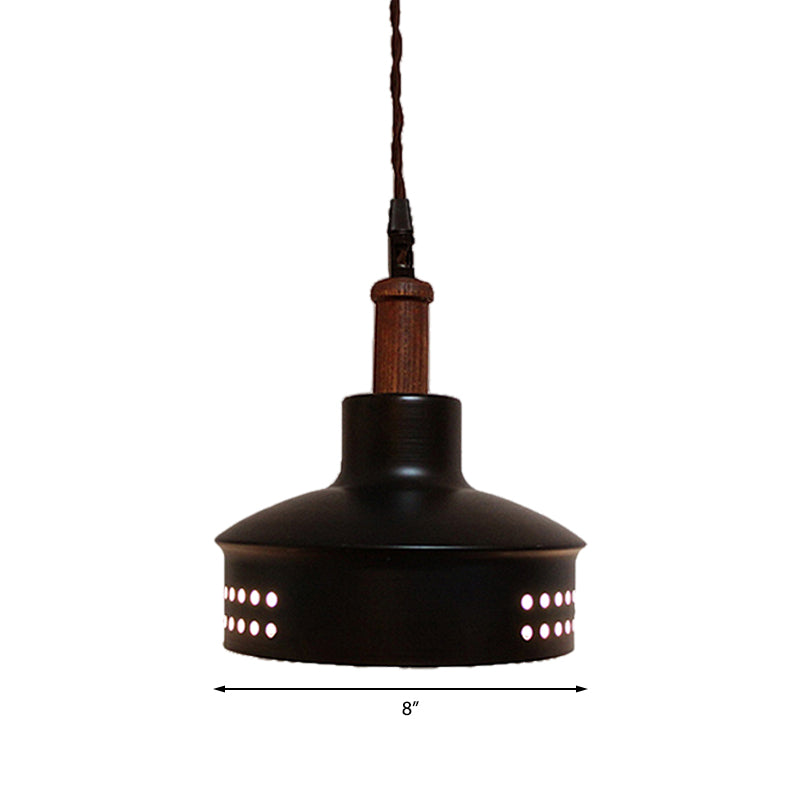 Modern Black Barn Shade Pendant Ceiling Light With Metallic Finish