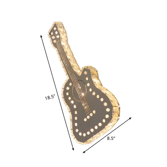 Modern Led Crystal Wall Lamp For Guitar Bedchamber In Gray