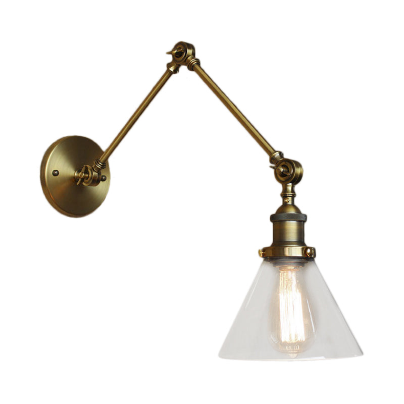 Vintage Style Wall Sconce With Clear Glass And Satin Brass Chrome Or Antique Finish - Perfect For