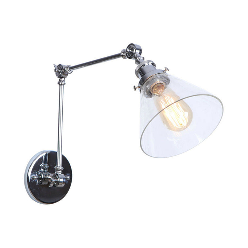 Vintage Style Wall Sconce With Clear Glass And Satin Brass Chrome Or Antique Finish - Perfect For