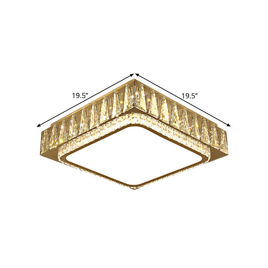Modern Led Crystal Ceiling Light With Stainless Steel Finish