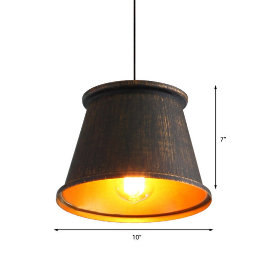 Vintage Style Pendant Light With Metal Shade | 1 Bulb Suspension Lighting For Dining Room In