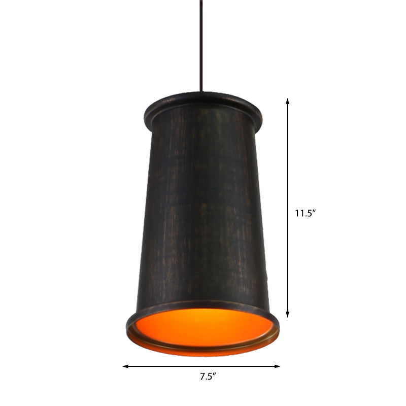 Vintage Style Pendant Light With Metal Shade | 1 Bulb Suspension Lighting For Dining Room In