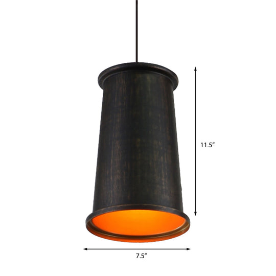 Vintage Style Pendant Light With Metal Shade | 1 Bulb Suspension Lighting For Dining Room In