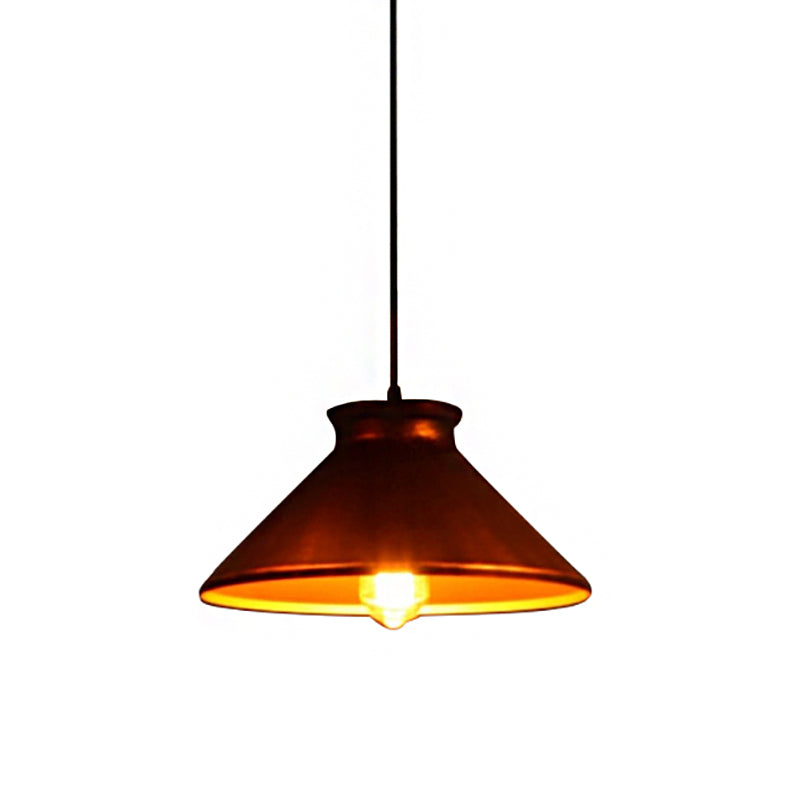 Vintage Style Pendant Light With Metal Shade | 1 Bulb Suspension Lighting For Dining Room In