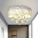 Modern Clear Crystal Flushmount Ceiling Light Fixture - 18/23.5/12.5 Width 8/12-Bulb/Led With Drum