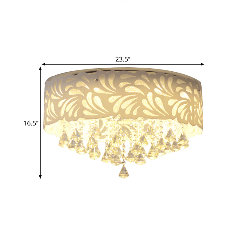 Modern Clear Crystal Flushmount Ceiling Light Fixture - 18/23.5/12.5’ Width 8/12 - Bulb/Led With
