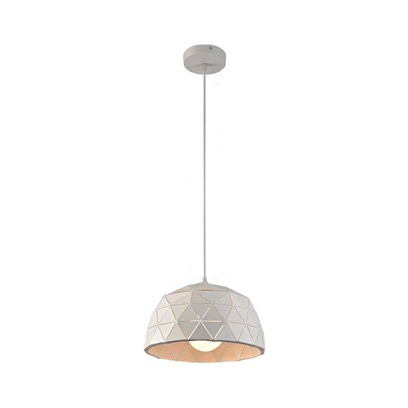 Nordic Style Domed Ceiling Light Fixture - 12’/14’ 1-Light Pendant In Black/White For Coffee Shop