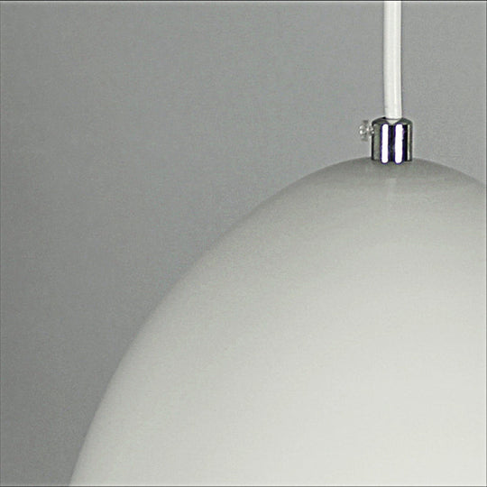 Retro Style Domed Pendant Lamp - 10/12 Inch Wide Metallic Fixture In White/Black For Kitchen