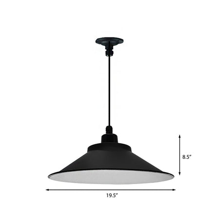 12/14 Diameter Industrial Pendant Light With Cone Shade In Black For Hanging Ceiling